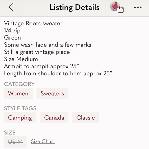 Vintage Roots sweater green size Medium - Picture 7 of 7